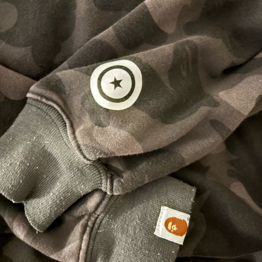 Bape Camouflage Zip Up Sweater - Brown and Black